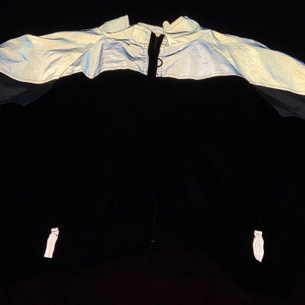 Reflective crop style biker jacket